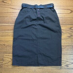 SYNC 90s Vintage Brown Cotton Coastal Cowgirl Maxi Mid Rise Jean Skirt CC